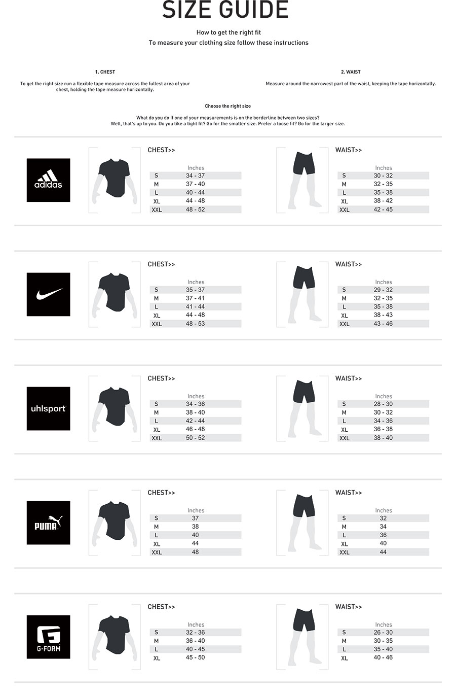adidas clothing size chart