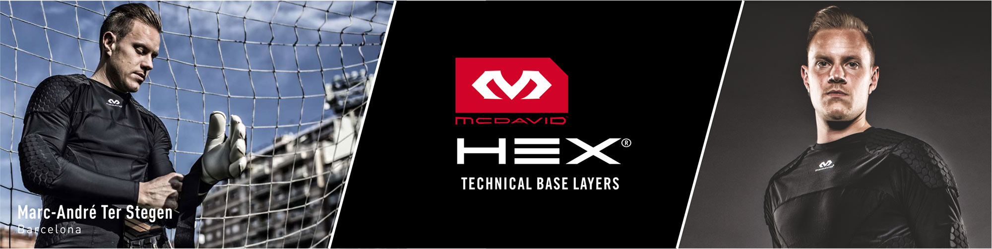 McDavid HEX pad goalkeeper padded base layer Ter Stegen