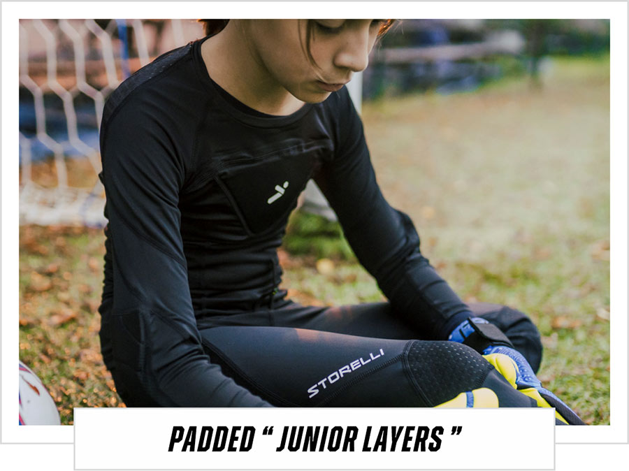 padded baselayers for juniors kids badded goalkeeper layers
