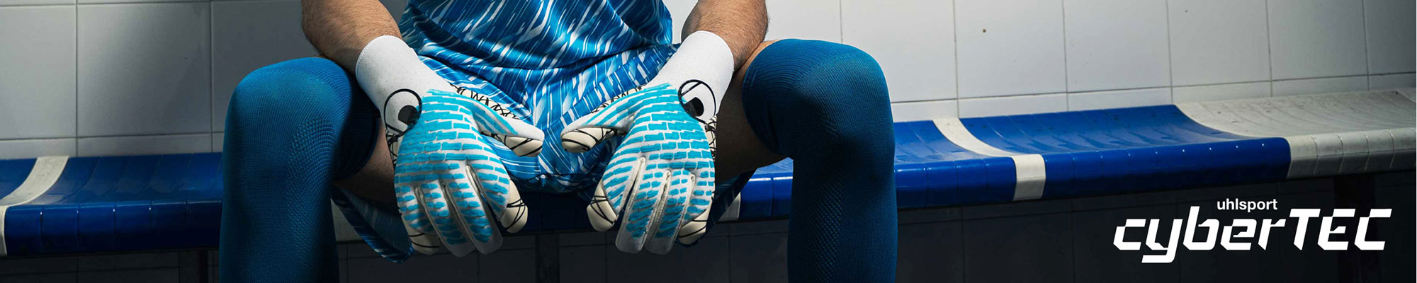 Uhlsport CyberTec Goalkeeper Gloves white cyan