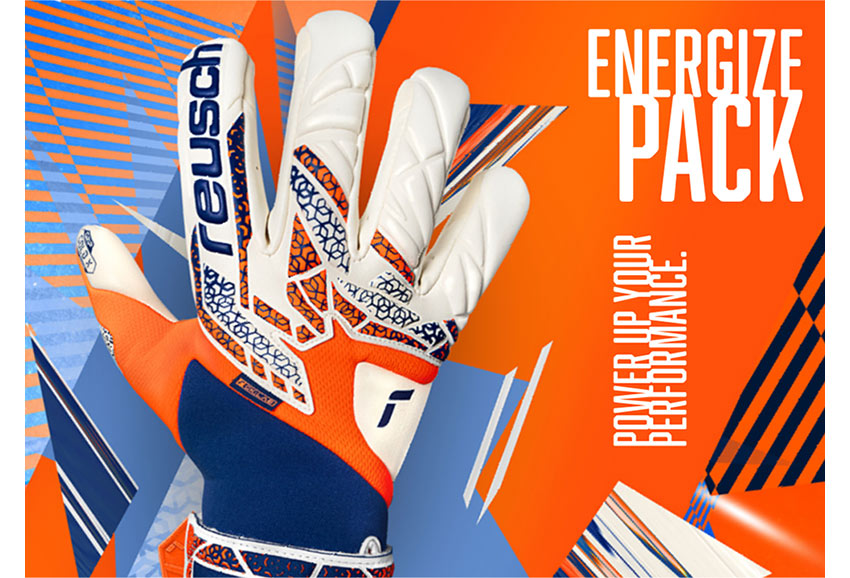 Reusch energize pack goalkeeper gloves shock orange