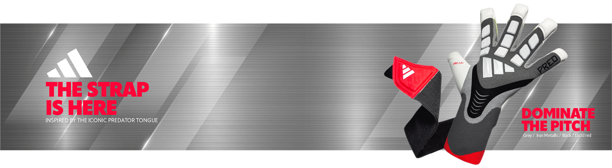 adidas Predator Pro Hybrid Strap Iron Metallic Goalkeeper Gloves