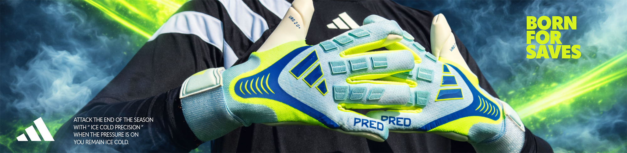 adidas predator ice cold precision goalkeeper gloves solar blue fluo yellow goalkeeper gloves