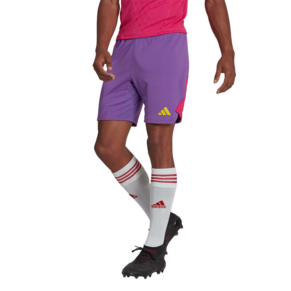 Purple adidas soccer shorts outlet