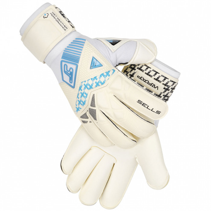  SGP202007J SELLS Wrap Aqua H20 Junior Goalkeeper Gloves white/aqua bl