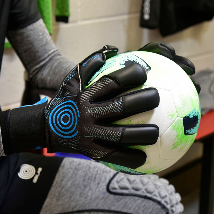 GG:LAB s:PCE GloveGlu Junior Goalkeeper Gloves Space Black/Aqua 