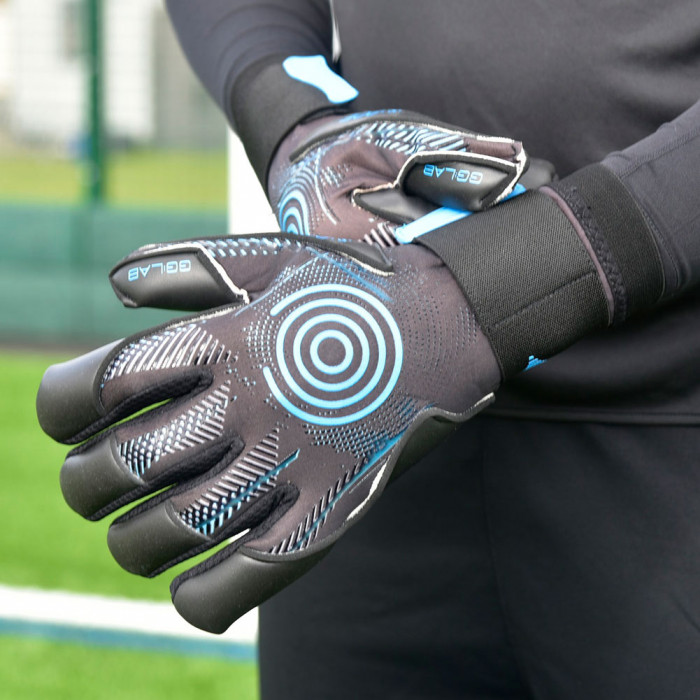 GG:LAB s:PCE GloveGlu Junior Goalkeeper Gloves Space Black/Aqua 