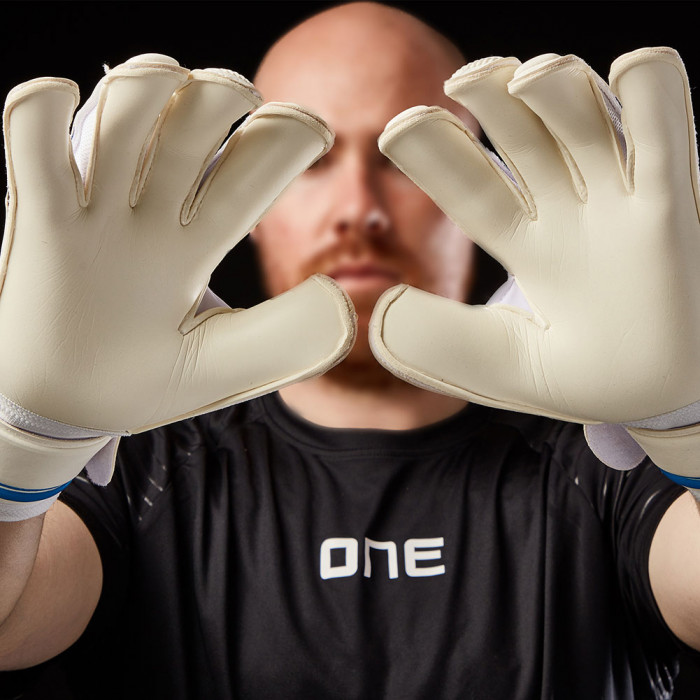ONE Nova Type-1 Junior Goalkeeper Gloves White/Blue