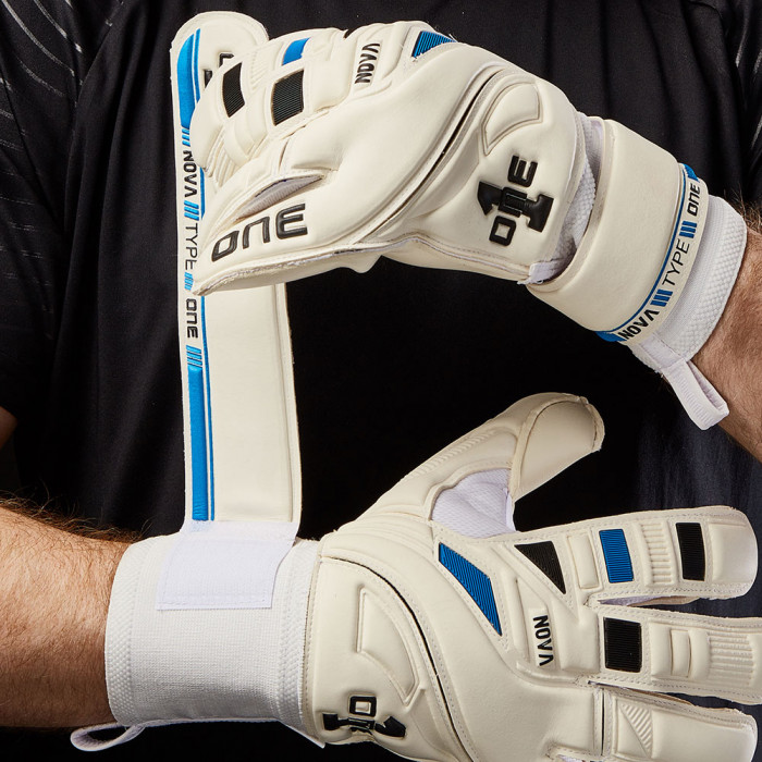 ONE Nova Type-1 Junior Goalkeeper Gloves White/Blue