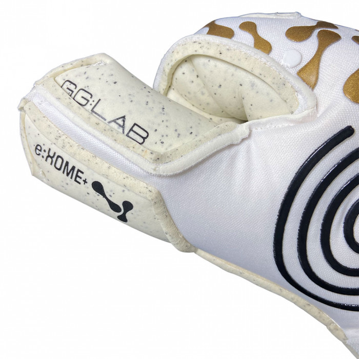 Gloveglu e:XOME+ MEGAGRIP Roll Finger Junior Goalkeeper Gloves White/G