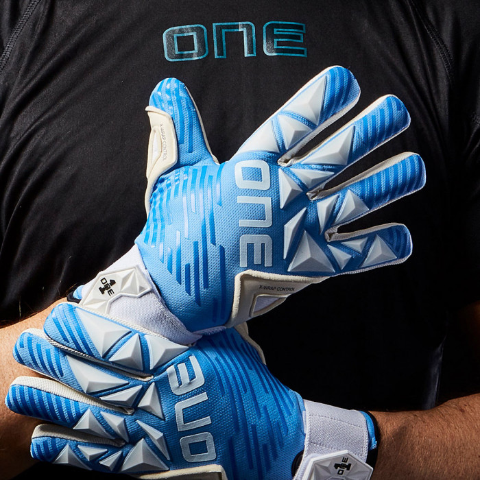 ONE SLYR Lite Azure Junior Goalkeeper Gloves Azure Blue