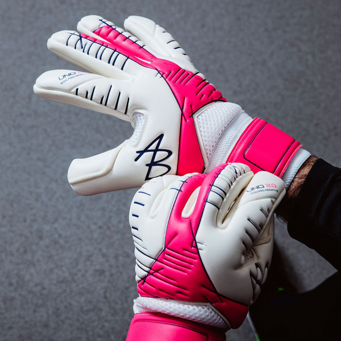 AB1 UNO 2.0 Icon Pro Negative Goalkeeper Gloves White/Pink 