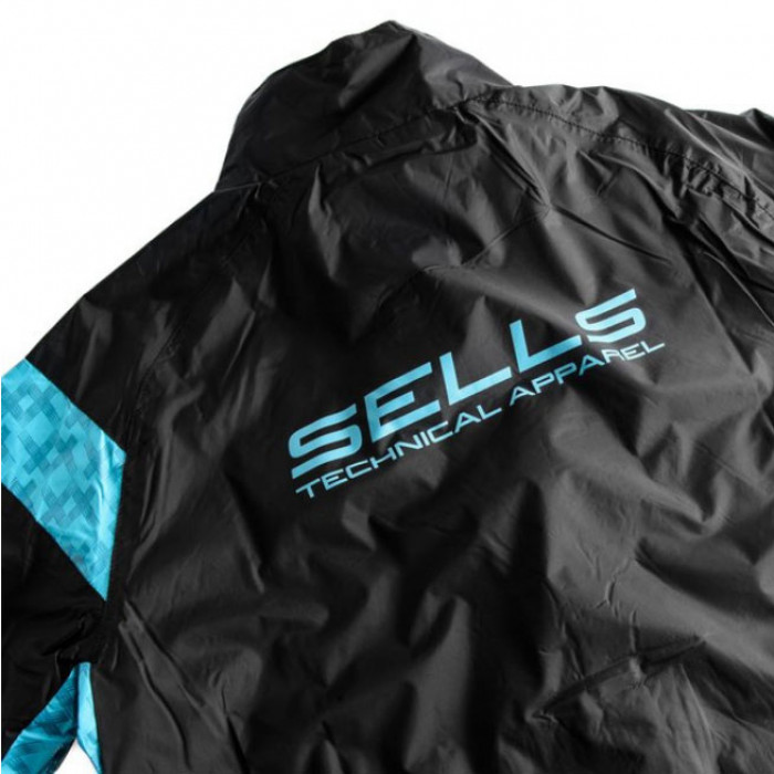 SELLS Pro Cyclone Rain Jacket Black/Aqua Blue