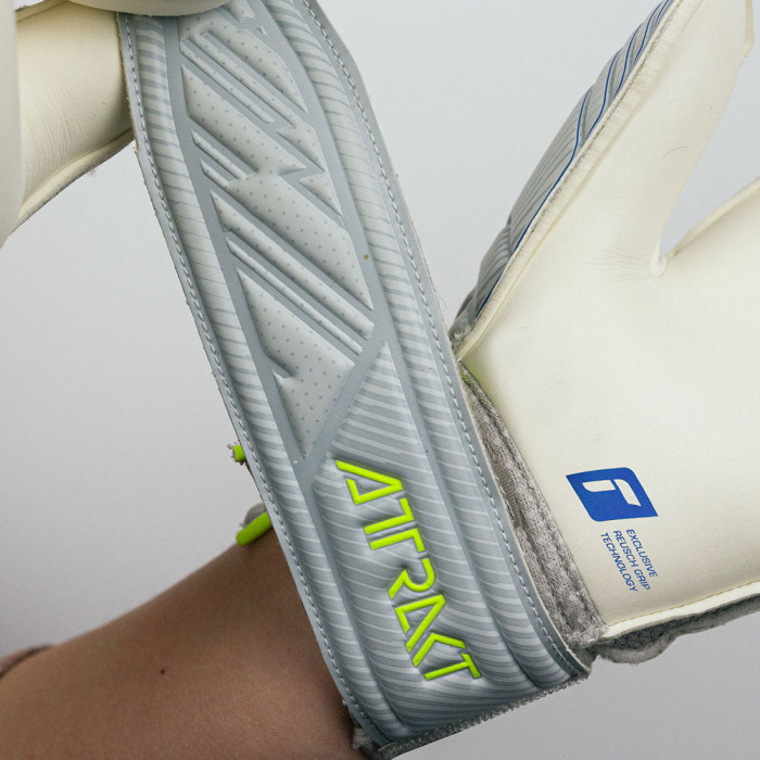 Reusch Attrakt Grip Finger Support Junior Goalkeeper Gloves Vapor Grey