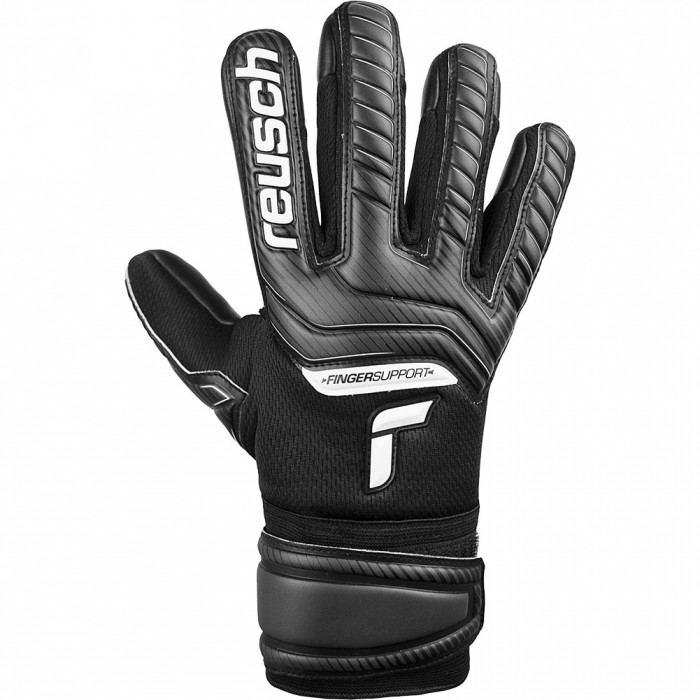 Reusch Attrakt Infinity Finger Support Junior Goalkeeper Gloves Black