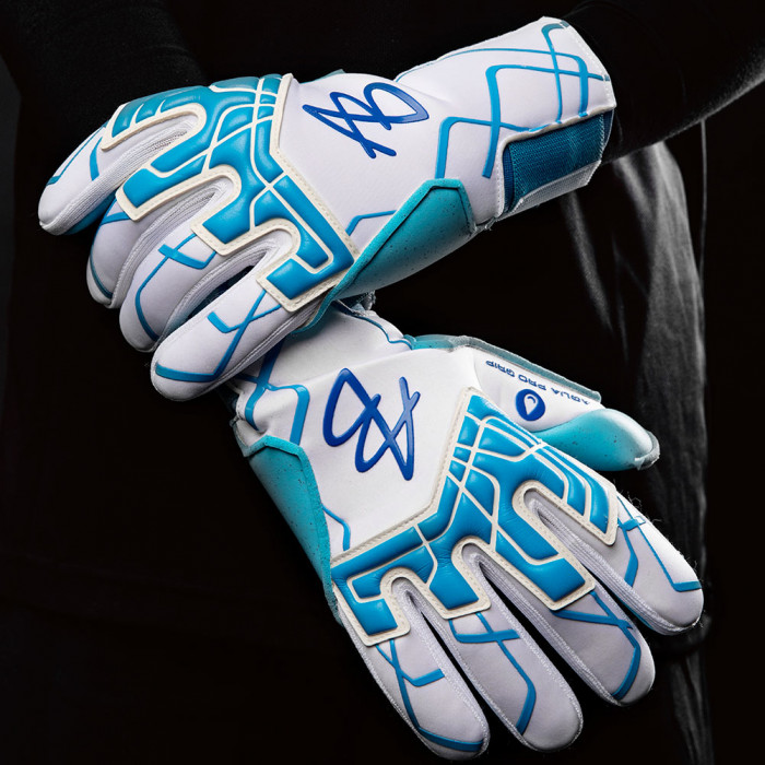 AB1 Aqua Fuzo Goalkeeper Gloves White/Blue