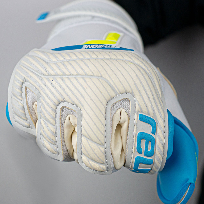 Reusch Attrakt Aqua Goalkeeper Gloves white/aqua blue