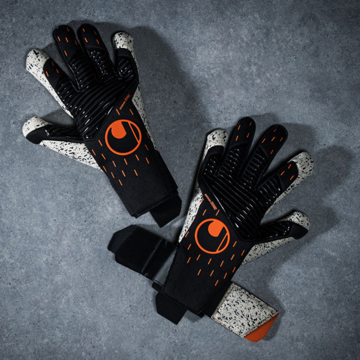  Uhlsport SPEED CONTACT SUPERGRIP+ Goalkeeper Gloves Black/White/Fluo