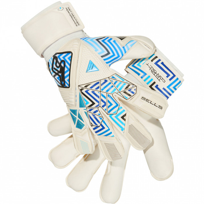 SELLS Total Contact Aqua Monsoon Hybrid Junior Goalkeeper Gloves White
