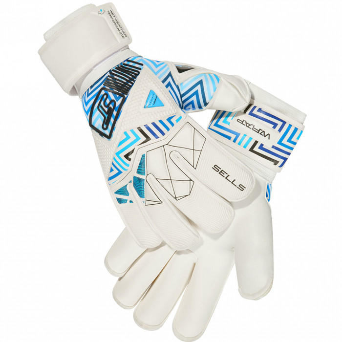 SELLS Wrap Aqua Monsoon Goalkeeper Gloves White/Blue