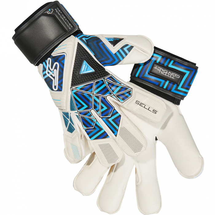 SELLS Total Contact Aqua Hybrid Storm Goalkeeper Gloves White/Blue/Bla