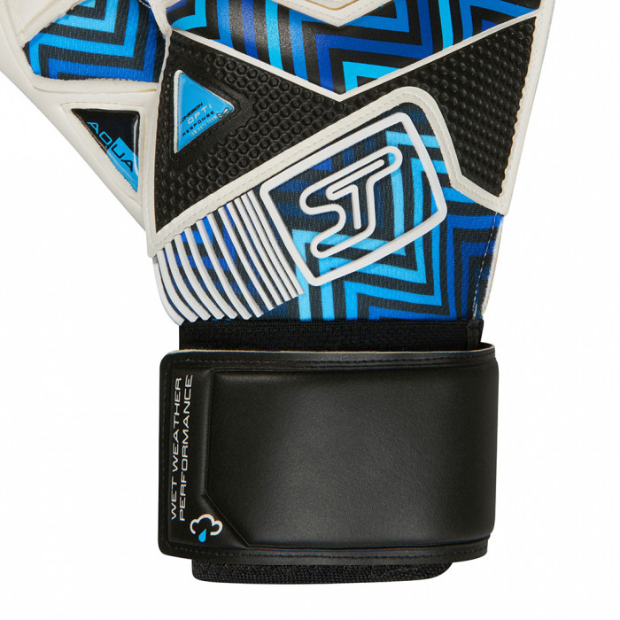 SELLS Wrap Aqua Storm Goalkeeper Gloves White/Blue/Black