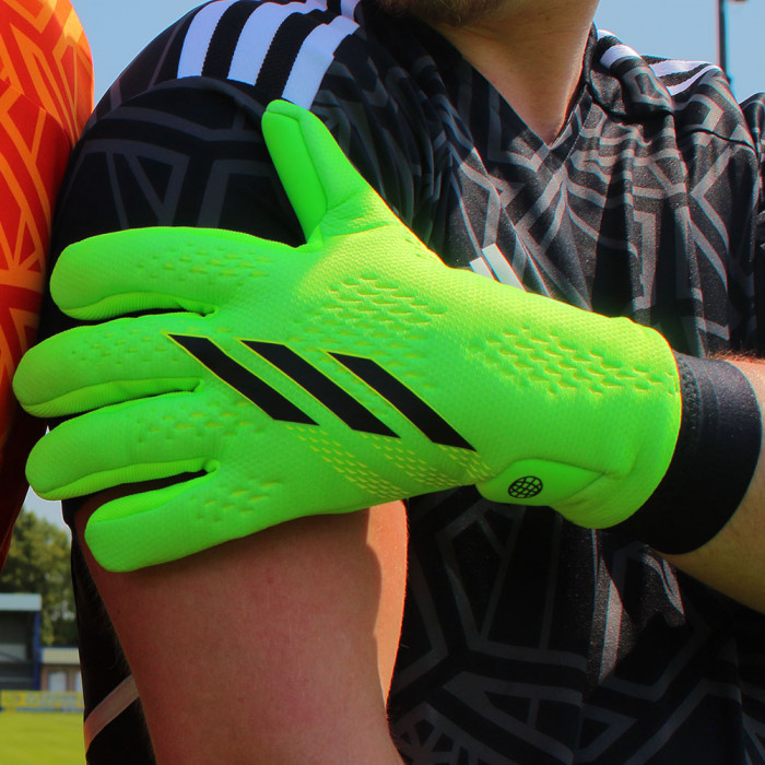 adidas X GL League Goalkeeper Gloves Hi-Vi Green/Black Game Data Pack