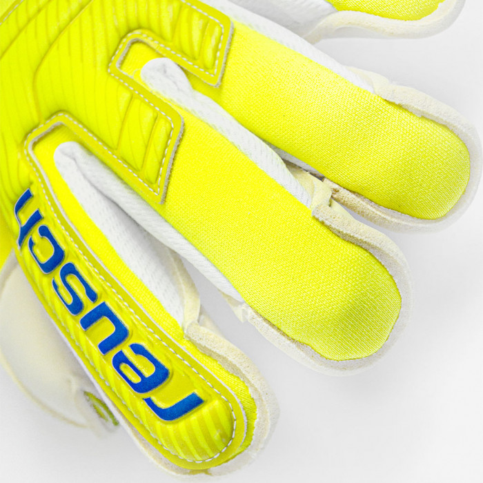 Reusch Attrakt Gold X Alpha Goalkeeper Gloves safety yellow/Deep Blue