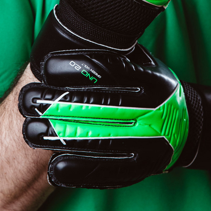 AB1 UNO 2.0 GREEN VOLT Finger Protection Goalkeeper Gloves BLACK/GREEN