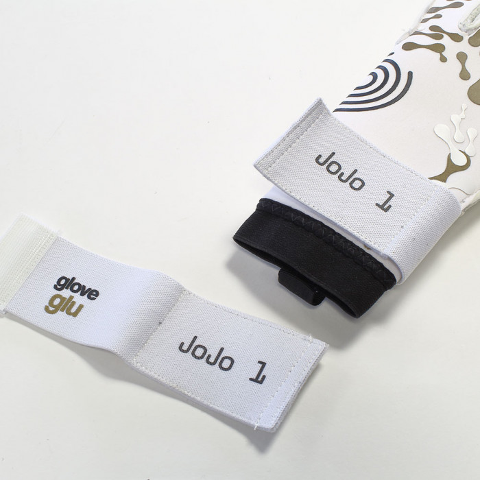 Gloveglu e:XOME+ MEGAGRIP Roll Finger Goalkeeper Gloves White/Gold
