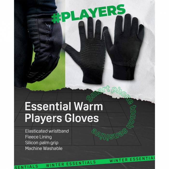 Precision Essential Warm Players Gloves Junior (Black)