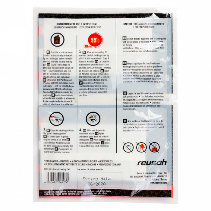  4883001100 Reusch Heating Pads (Black) 