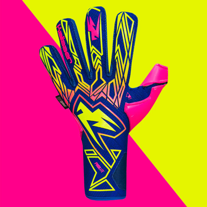 Kaliaaer PWRLITE FaderBlaze Kaos V1 Goalkeeper Gloves Pink/Yellow/Blue