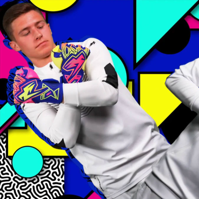 Kaliaaer PWRLITE FaderBlaze Kaos V1 Goalkeeper Gloves Pink/Yellow/Blue