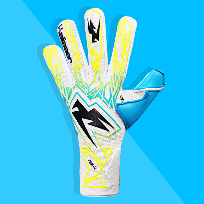 Kaliaaer PWRLITE FaderBlaze V1 Goalkeeper Gloves white/yellow/blue