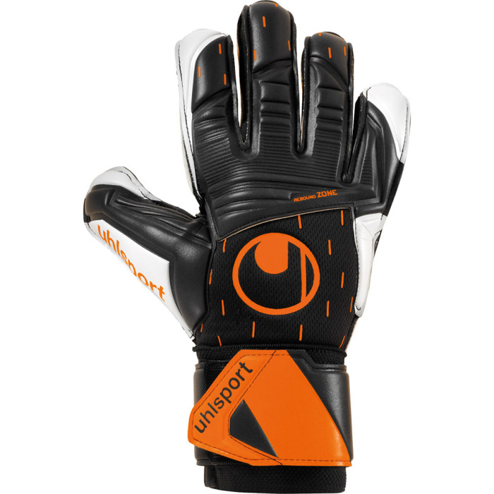 Uhlsport SPEED CONTACT SUPERSOFT Goalkeeper Gloves Black/White/Fluo