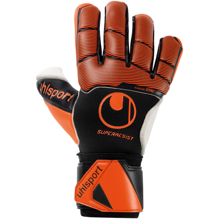 Uhlsport Super Resist HN Goalkeeper Gloves Black/Fluo Orange