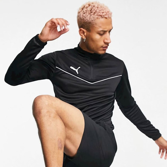 PUMA teamRISE Quarter-Zip Football Top (Black)