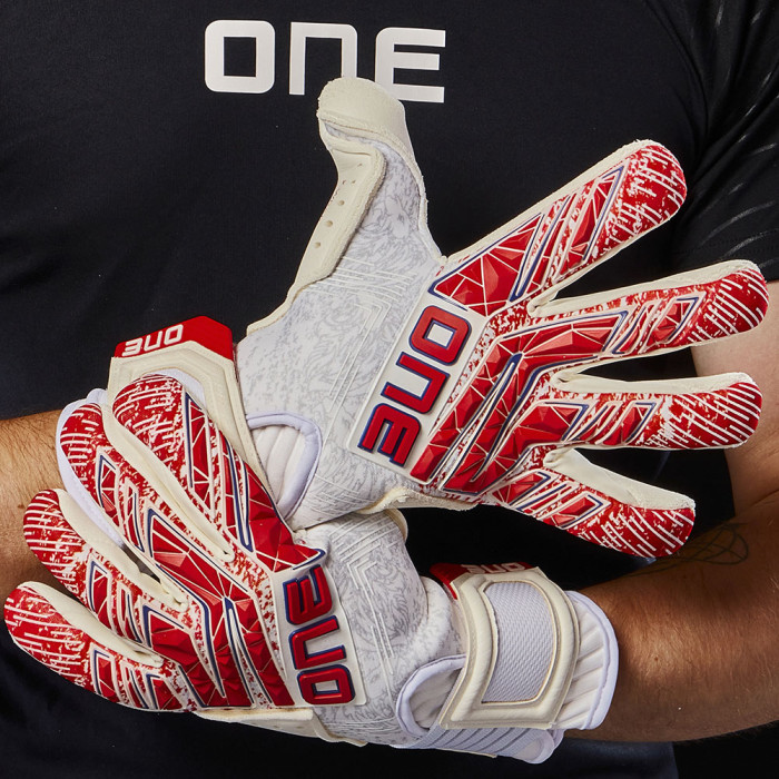 ONE APEX Pro King Junior Goalkeeper Gloves White/Red