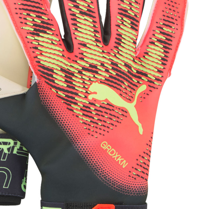 Puma ULTRA Grip 1 Hybrid Pro Goalkeeper Gloves Fiery Coral / Fizzy Lig