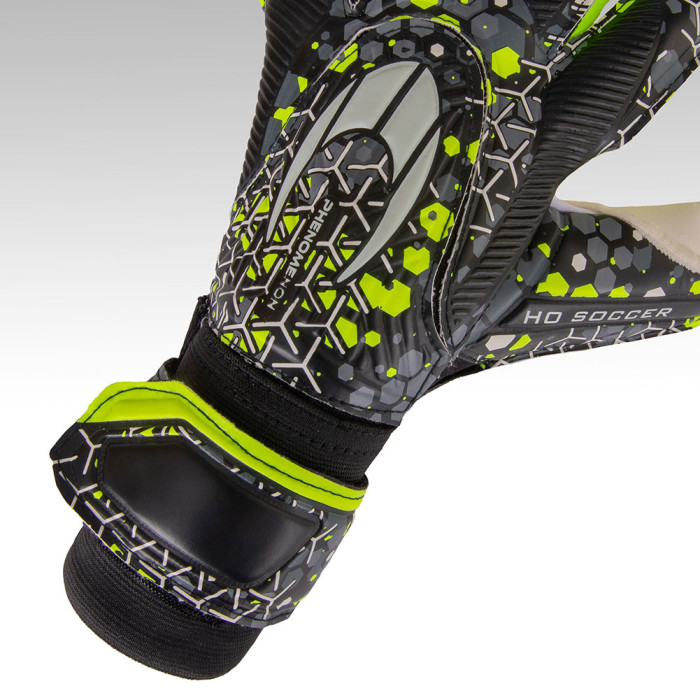 HO Soccer Clone Rokkakkei Junior Goalkeeper Gloves Black/Lime Green