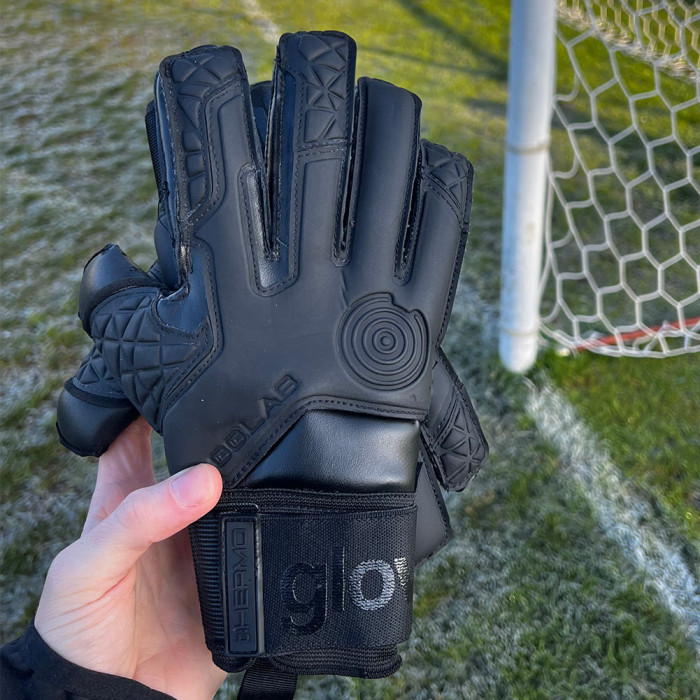 GG:LAB t:HERMO Fleece Finger Protect Junior Goalkeeper Gloves Black