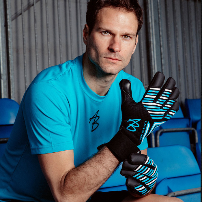  AB156 AB1 Undici 2.0.1 Nero Lite Goalkeeper Gloves Black/Cyan 