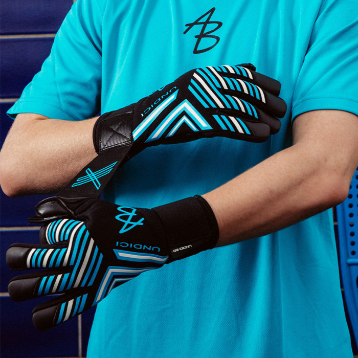  AB156 AB1 Undici 2.0.1 Nero Lite Goalkeeper Gloves Black/Cyan 