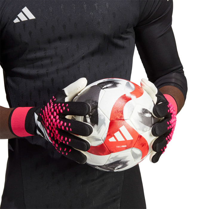 adidas Predator Accuracy Pro Black / Team Shock Pink Junior Gloves