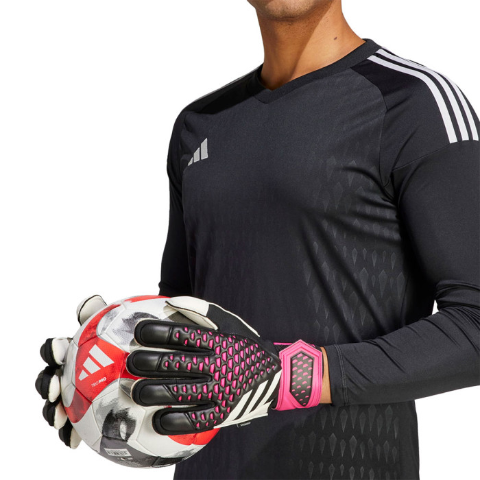 adidas Predator Match Fingersave Goalkeeper Gloves Black/Shock Pink 