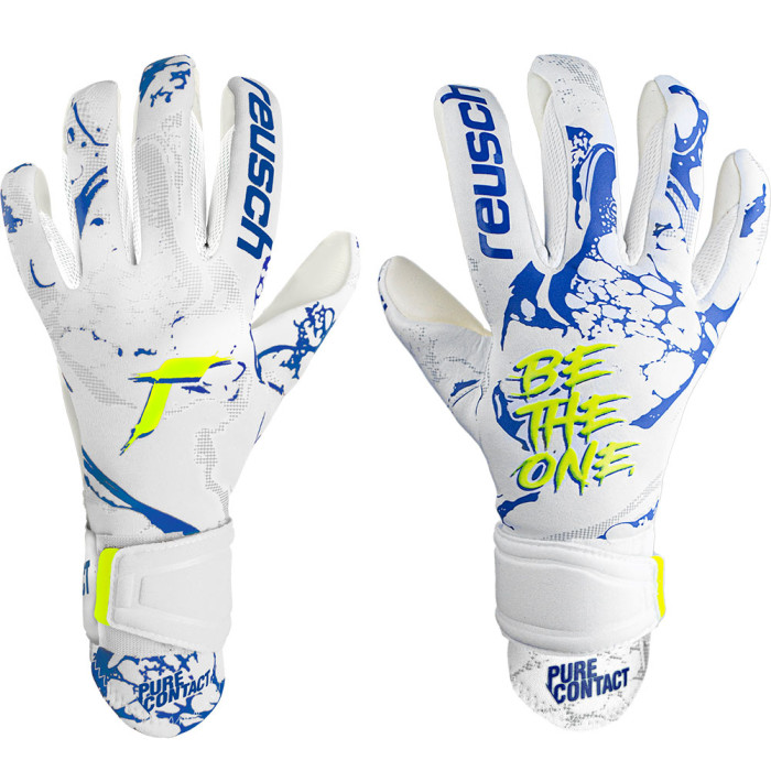 Reusch Pure Contact Silver Junior Goalkeeper Gloves White/Blue