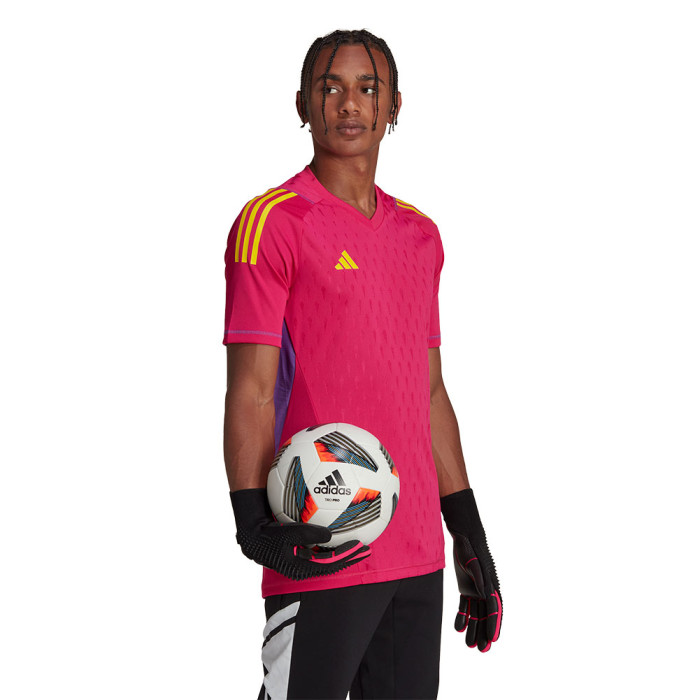  HK7667 adidas Tiro 23 Pro Short Sleeve Goalkeeper Jersey Team Magenta