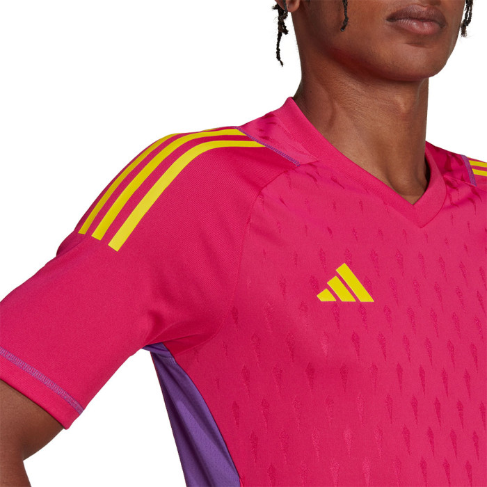  HK7667 adidas Tiro 23 Pro Short Sleeve Goalkeeper Jersey Team Magenta