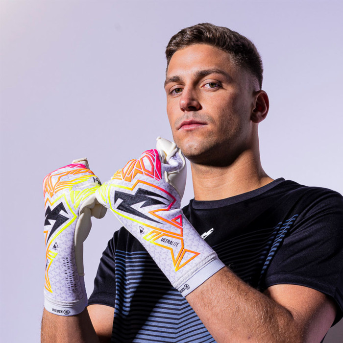 Kaliaaer ULTRA Lite Veloz X Negative Goalkeeper Gloves Pink/Neo/Flame 